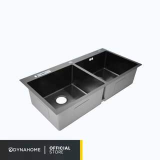 DYNAHOME รุ่น WD-10050-TD-BK อ่างล้างจานสแตนเลสดีดำ ซิงค์ดีไซน์ใหม่ หลุมลึก พร้อมอุปกรณ์ครบชุด