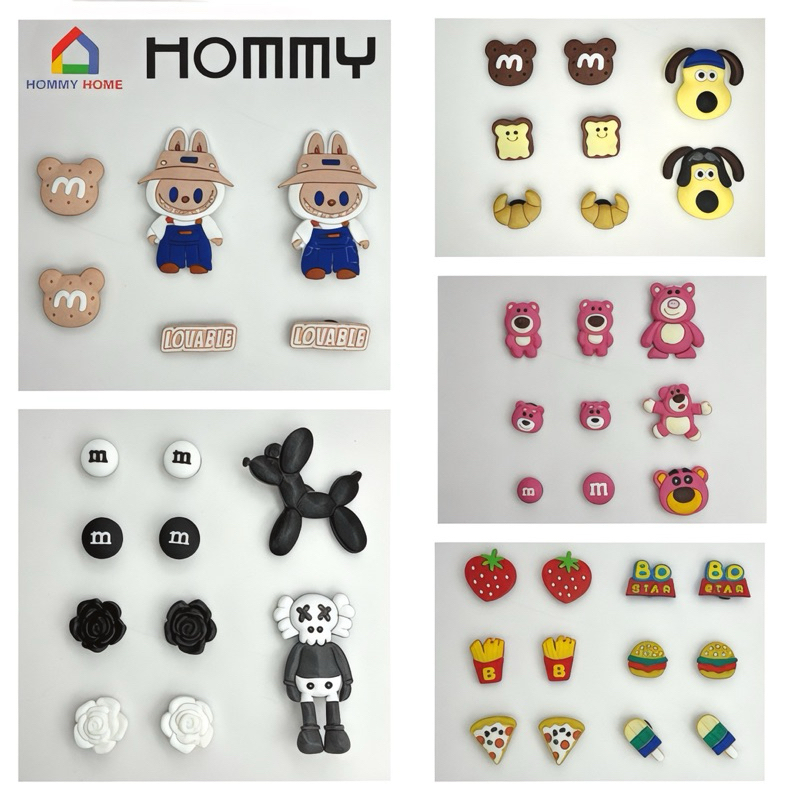 (1ชิ้น) HOMMY Jibbitz ตัวการ์ตูนติดรองเท้าหัวโต  รองเท้าแฟชั่น ตัวติดซิลิโคน มีห