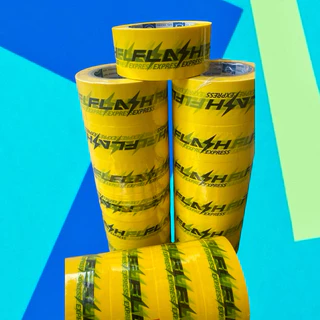 เทปแฟลช/เทปFlash Express (กว้าง 2นิ้ว ยาว 100หลา) เทปใส สีเหลือง (1 ม้วน)