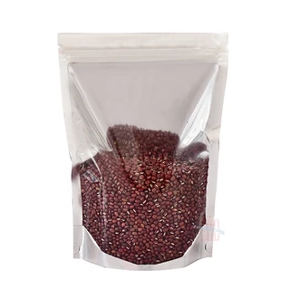 ถุงฟอยด์สีเงิน หน้าใส ถุงซิป ตั้งได้ (แพ็คละ 50ใบ)