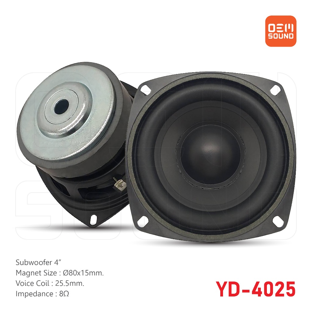 YD-4025 ซับวูฟเฟอร์4นิ้ว แม่เหล็ก15x80มม วอยซ์25.5มม 8โอห์ม ลำโพงบลูทูธ ลำโพงรถยนต์ ซับ4นิ้วSubwoofer