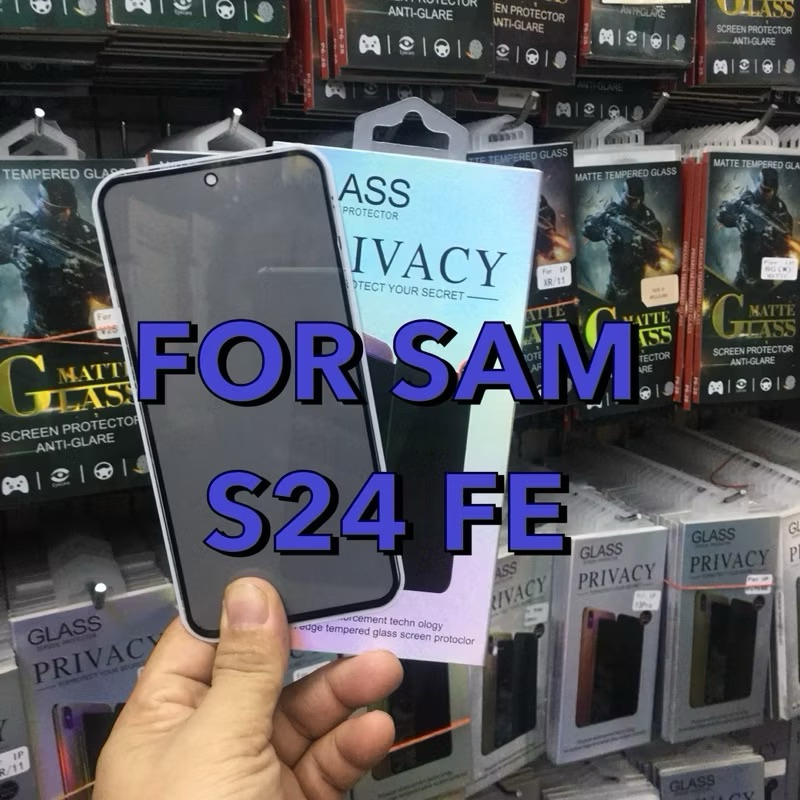 ฟิล์มกระจก(กันมอง)เต็มจอ Samsung S24FE ตรงรุ่น กันรอยกันกระแทก พร้อมส่งในไทย