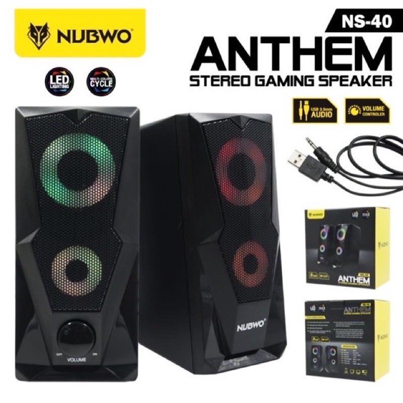 ลำโพงคอม (2.0) NUBWO NS-40 LED (Black) ประกันศูนย์ไทย 1 ปี ลำโพง