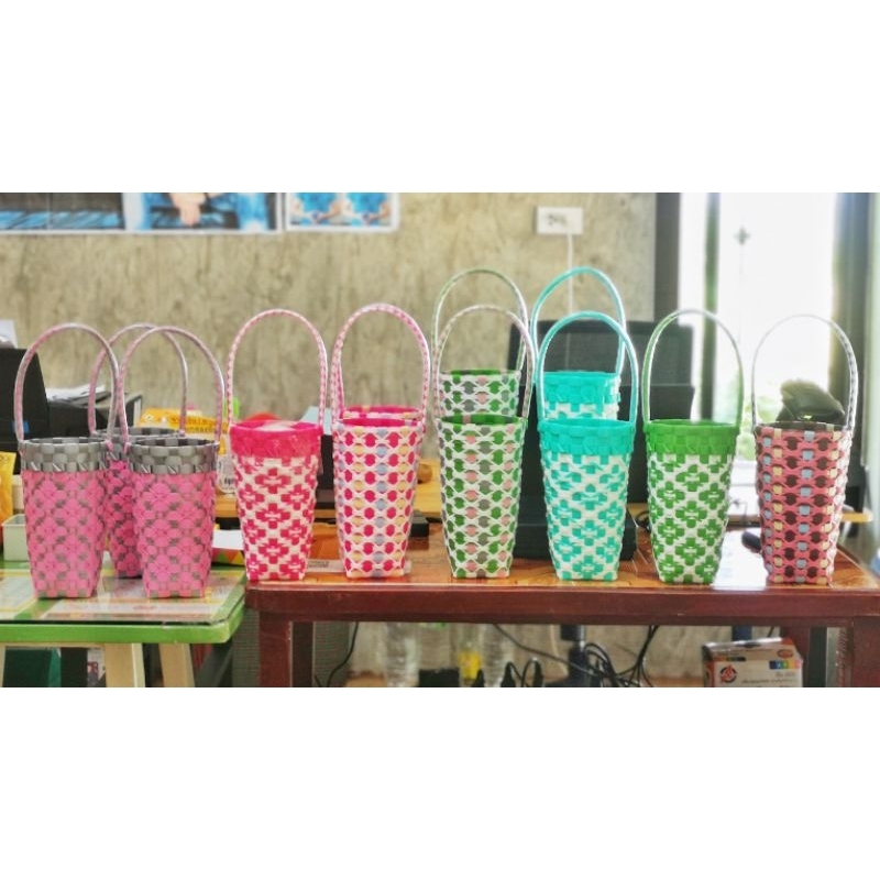 ตะกร้าแก้วเยติ ตะกร้าสาน งาน Handmade