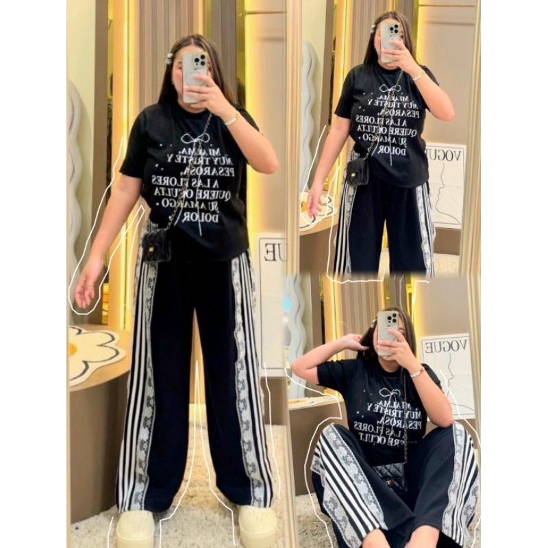 SETเสื้อผ้าร่องMiยืดเยอะ+กางเกงแถบลูกไม้สาวอวบ