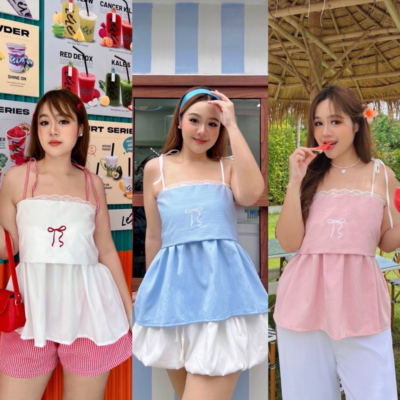 เสื้อสายเดี่ยว สายเดี่ยวสาวอวบ อก40-50นิ้ว Freesize