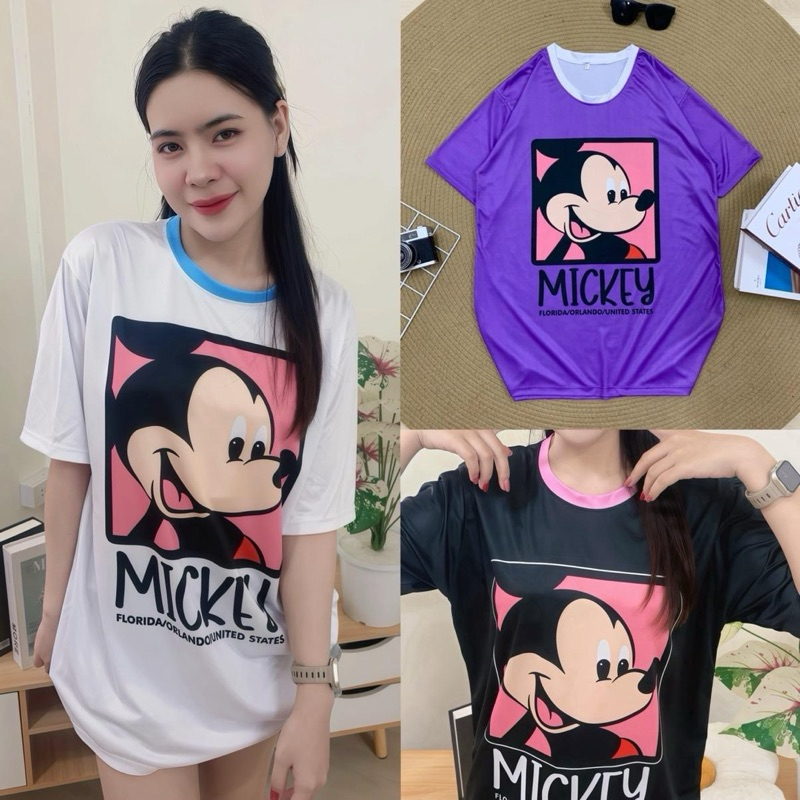 ( M66 ) เสื้อยืดคอกลม ผ้ากีฬา ลาย Mic 06 M-2XL