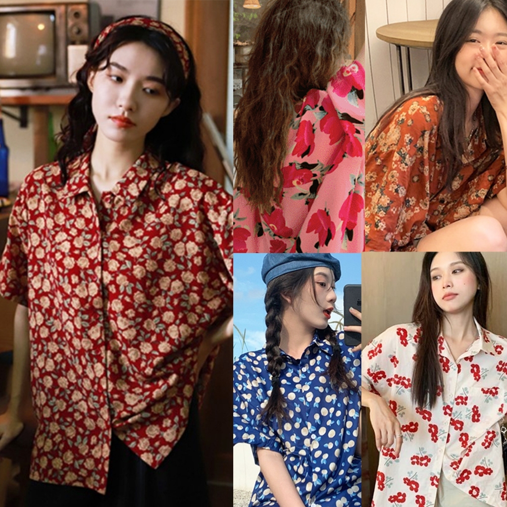 （ จัดส่งเร็ว ）เสื้อเชิ้ตฮาวาย หลายสไตล์ สไตล์เกาหลี ผ้านิ่มใส่สบาย แฟชั่น กระดุมหน้า เหมาะสำหรับทุกคน M-XL