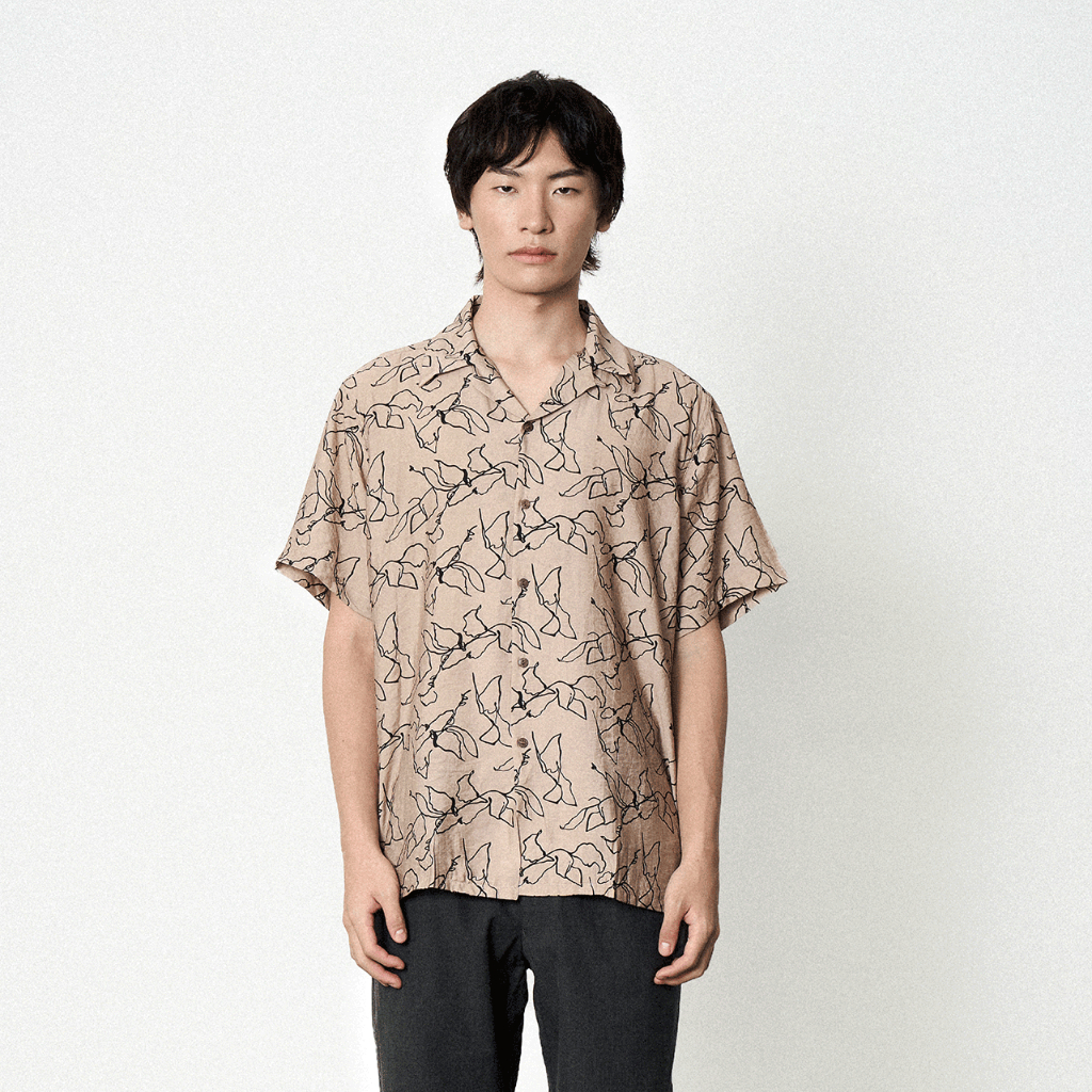 Shirtoria Hawaii เสื้อเชิ้ตผู้ชายแขนสั้น Non iron ลาย Mizu