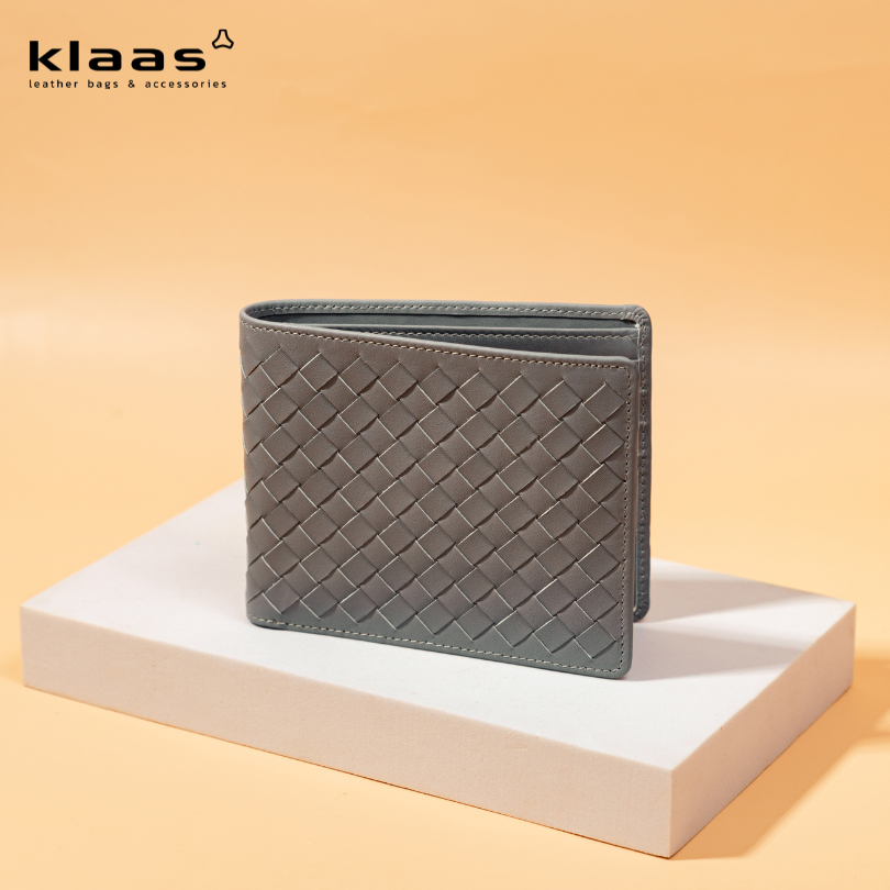 05-135KL01 กระเป๋าสตางค์สานหนังแท้ classic bifold สานมือ