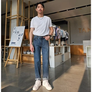 Golden Zebra Jeans กางเกงยีนส์ชายผ้าไม่ยืดขากระบอกเล็กไซส์เล็กไซส์ใหญ่ 535#GR