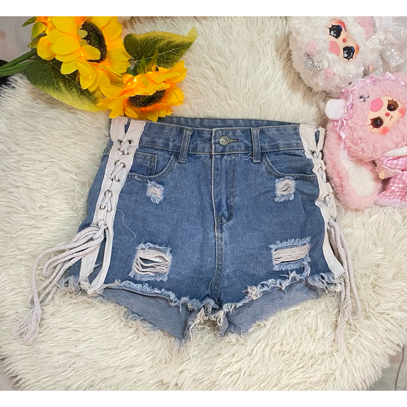 กางเกงยีนส์แต่งเชือกป้ายG.D.JEANS💖