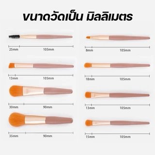 ชุดแปรงแต่งหน้า Makeup Brush แปรงเครื่องสําอาง ขนแปรงนุ่มปลอดภัยไม่แพ้ ชุดละ8 G2832