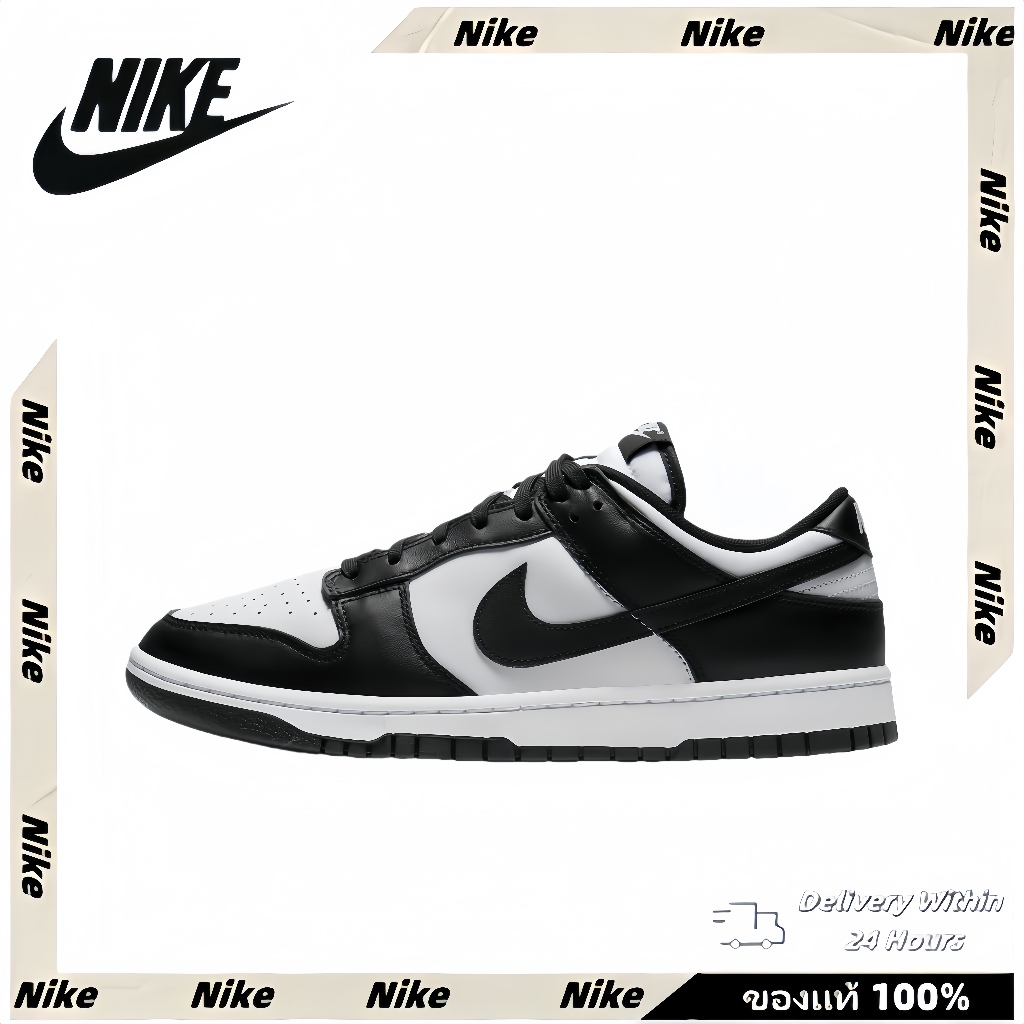 【ของแท้ 】รองเท้าผ้าใบ เวลาว่าง รองเท้า Dunk Low Panda สีขาวดำ สวยและทันสมัย เหมาะสำหรับทุกโอกาส