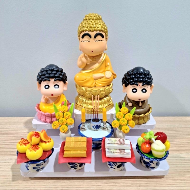 พระชินจัง หลวงพี่ชินจัง หลวงพ่อชินจัง ชุดใหญ่ บูชาแบบเต็มระบบ ชุดจบได้ทั้งหมดตามภาพที่แสดง ตรงปกแน่นอน