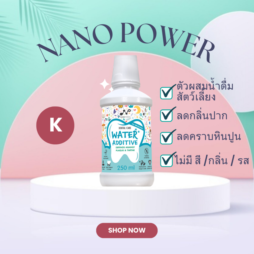 NANO POWER เดนทัลแคร์ วอเตอร์ แอดดิทีฟ ตัวผสมน้ำดื่ม - NANOPOWER Dental Care Water Additive 250 ML