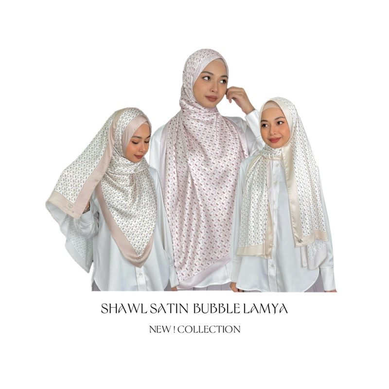 SHAWL SATIN BUBBLE COLLECTION LAMYA ผ้าซาตินบับเบิ้ลลาย พันยาว