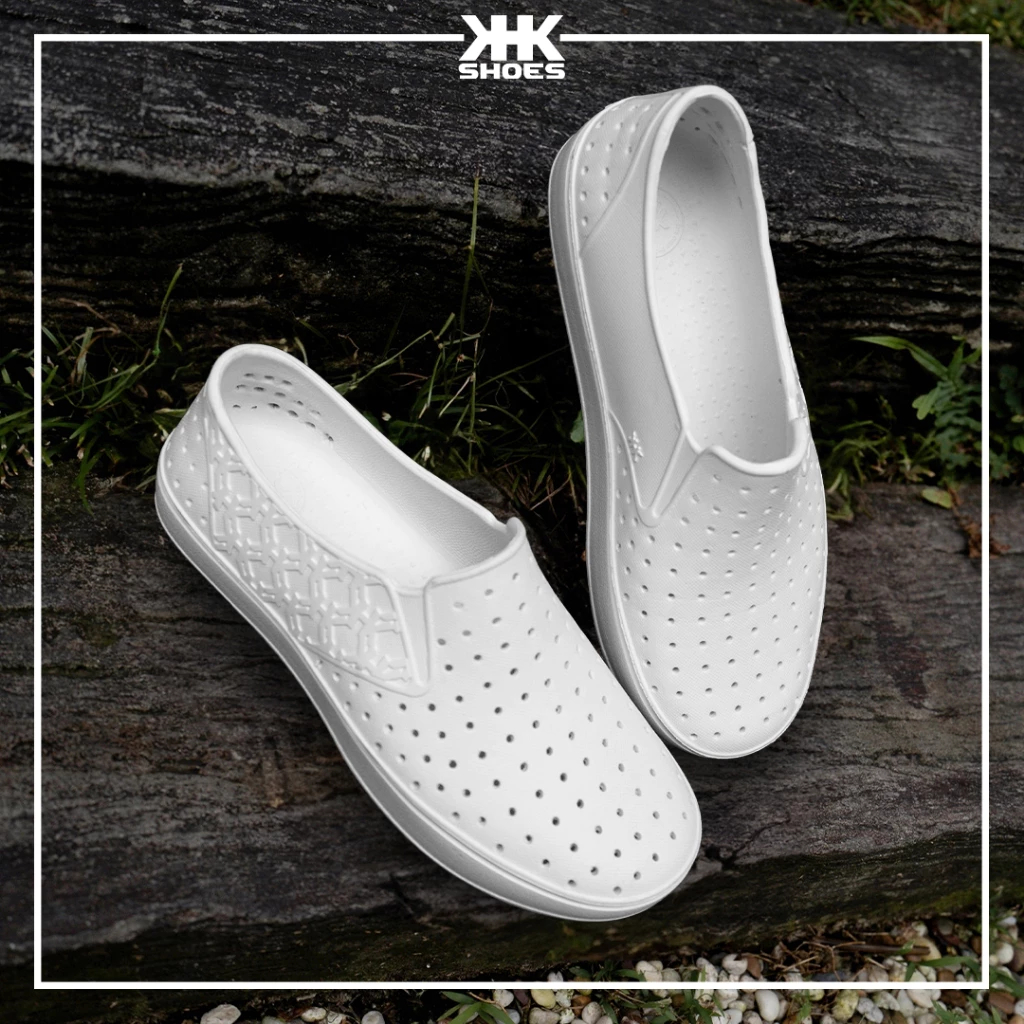 [ขายดี] KHK SHOES ONE - WHITE สีขาว ฺBage สีเบจ รองเท้ายางeva evashoes กันน้ำ เบาสบาย คัทชูยาง
