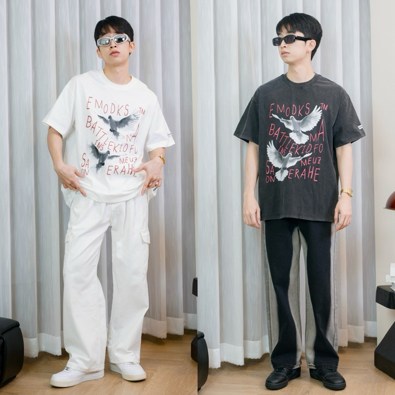 EM-BIRD T-shirt เสื้อยืดแขนสั้นทรงโอเวอร์ไซส์
