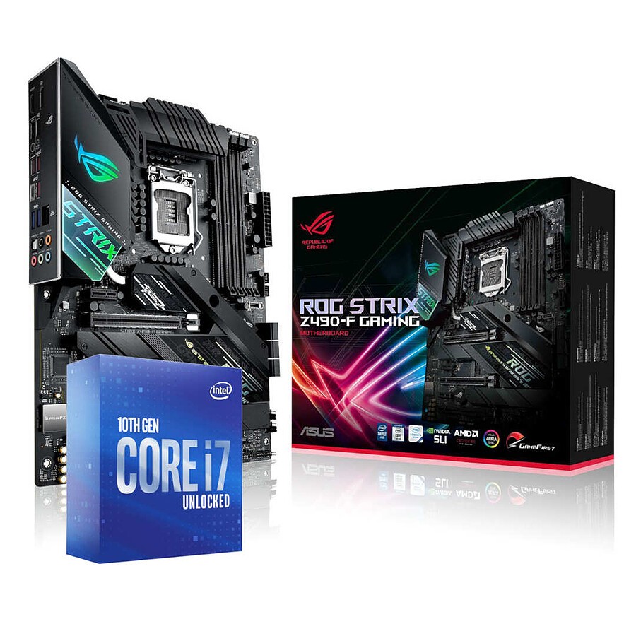 CPU INTEL CORE I7-10700K + MAINBOARD ASUS ROG STRIX Z490-F GAMING SOCKET LGA 1200 ขายคู่ถูกๆครับ