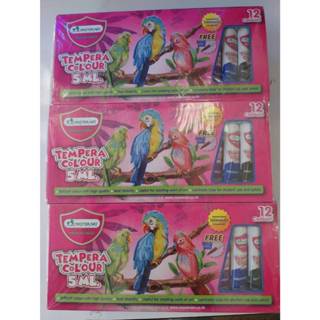 (ยกโหล) สีน้ำเทมพาร่า 12 สี มาสเตอร์อาร์ต ขนาด 5 มล. แถมฟรี …
