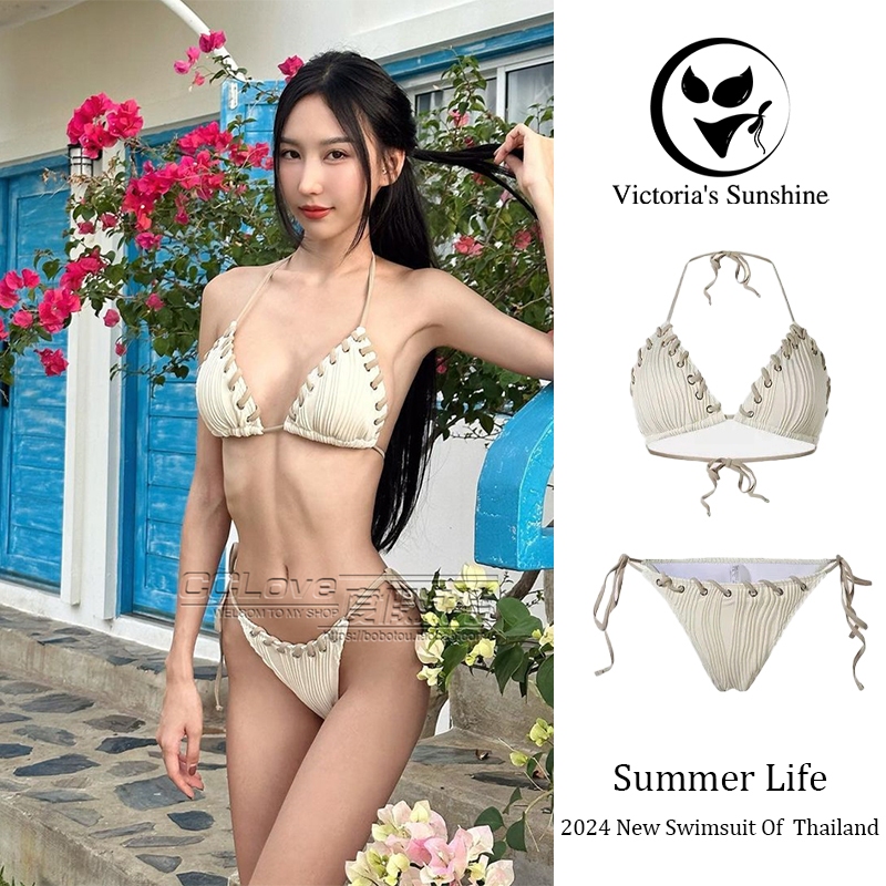 Victoria's Sunshine😍ชุดบิกินี่ ทูพีช ชุดว่ายน้ำ bikini เซ็กซี่ ชายหาด ผ้าดีมาก รุ่นใหม่#0466