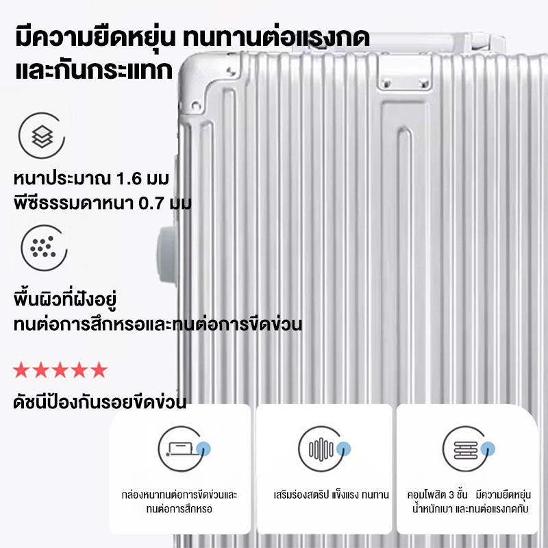 กระเป๋าเดินทาง กระเป๋าล้อลาก 20 24 นิ้ว Suitcase กระเป๋าเดินทางล้อลาก ถุงใส่ของ สัมภาระ วัสดุPC ล้อ 360°