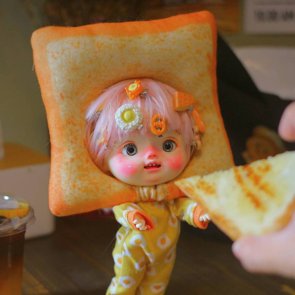 PLAYPERDOLL ชุดตุ๊กตา Blythe หมวกขนมปังตุ๊กตา Qbaby,Diandian หัวตุ๊กตา 9-10" ใส่ด้วยกันได้ งานออกแบบ