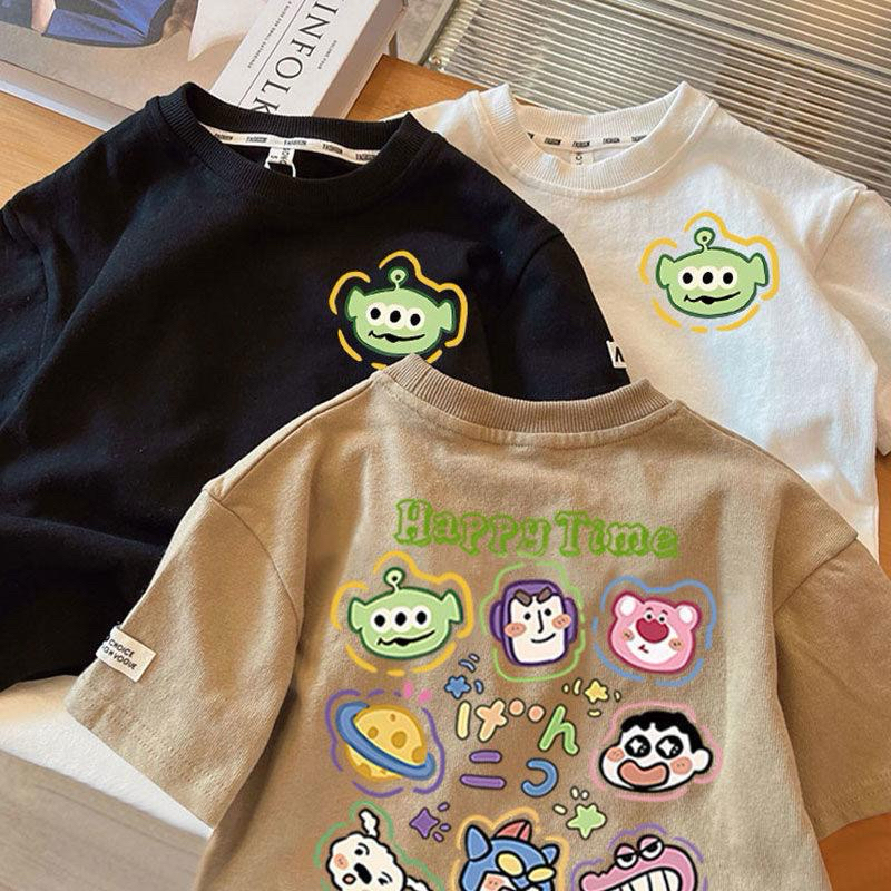 AB226 เสื้อยืดเด็ก คอกลม พิมพ์ลาย เสื้อผ้าแฟชั่นเด็ก พร้อมส่งในไทย