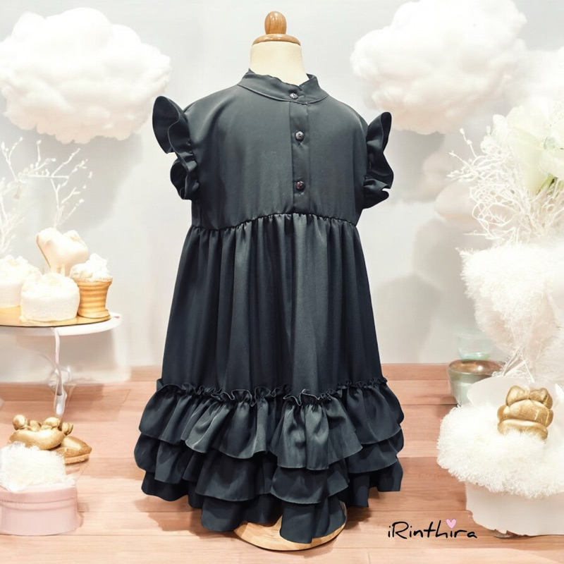 เดรสเด็กสีดำ ระบาย3ชั้น สวย หรู น่ารักมากค่ะ (10-35kg)