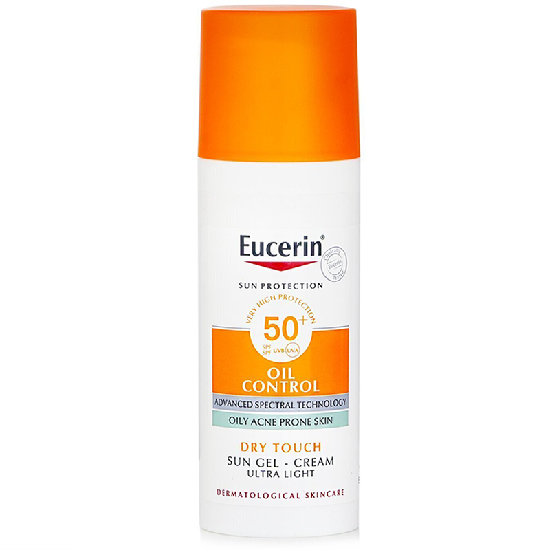 (แพ็คเกจใหม่) Eucerin Oil Control Dry Touch Sun Gel - Cream Ultra Light SPF50+ PA+++​ 50ml เจลครีมกันแดด