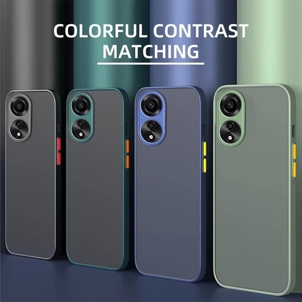 เคส ขอบสี หลังด้าน ขุ่น สำหรับรุ่น Oppo A3X A3Pro A3 A31 F9 A7 A5s A12 F11pro A9 2020 A5 2020 A92 A52 A3S กันกระแทก