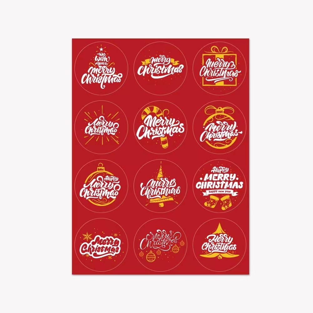 (120ดวง)สติ๊กเกอร์คริสต์มาส ตกแต่ง DIY สำเร็จรูป  Sticker Merry Chrismas