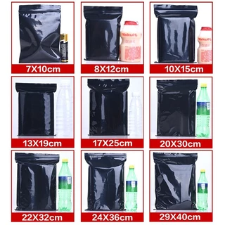 (แพ็ค 100 ใบ) (2/3) ถุงซิปก้นแบน พลาสติก PE สีดำ #P547 ซองพลาสติก ใส่อาหาร ขนม ปุ๋ย ของใช้ ถุงบรรจุภัณฑ์