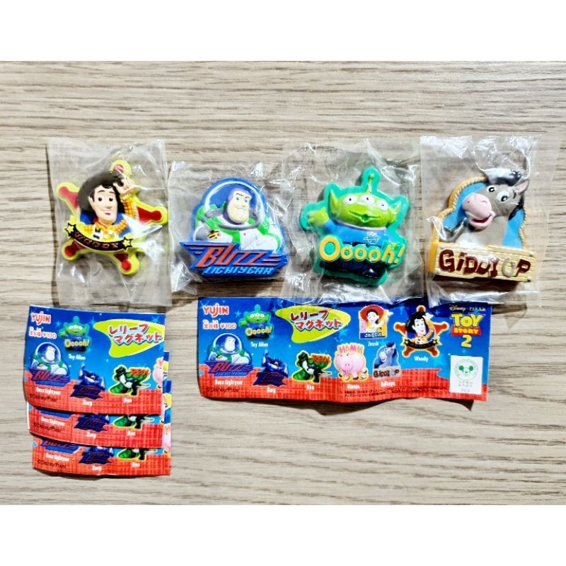 Magnet Yujin Toy story : Buzz, Woody, Green man, Bullseye พร้อมใบปิด 4 ใบ