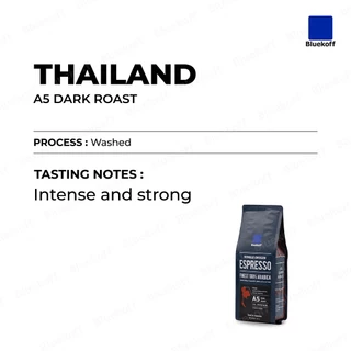 Bluekoff A5 Dark Roast เมล็ดกาแฟไทย อราบิก้า 100% Premium เกรด A จำนวน 1 กิโลกรัม (250 กรัม x 4 ถุง)