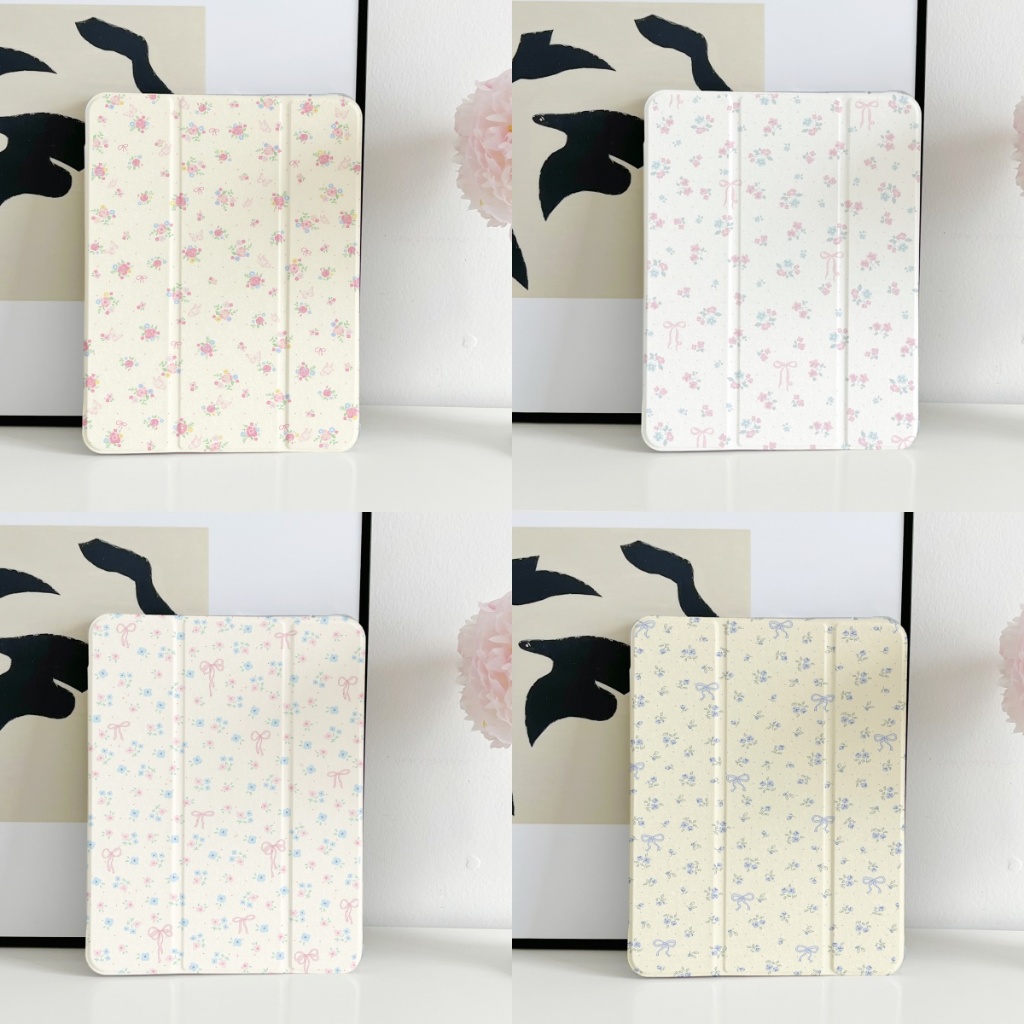 💥พร้อมส่ง💥เคสไอแพด pro11 2024 Air6 Air5 Air7 11 ที่ใส่ปากกา ดอกไม้ เคส iPad gen9 gen11 MINI7 Gen10