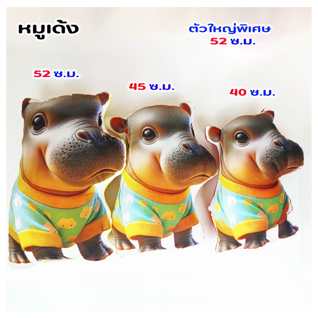 หมอนหมูเด้ง ลายตุ๊กตา หมูเด้ง มี 3 ขนาดให้เลือก ขนาด 40 ซม.45ซม.52ซม.ลายกรีนสวย งานคัดเกรด สุดน่ารัก
