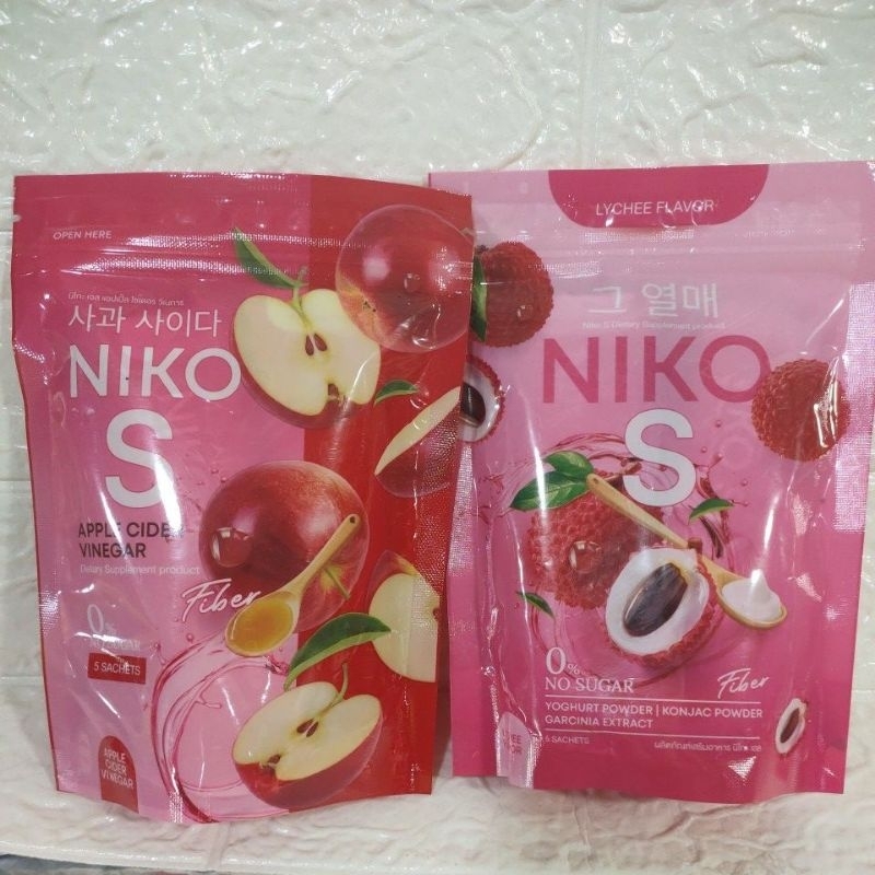 ไฟเบอร์ Niko s มี 2 สูตร แอปเปิ้ล/ลิ้นจี่ คุมหิว ลดการทานจุกจิก ขับถ่ายคล่อง ไม่ปวดบิด 1 ถุงมี 5 ซอง