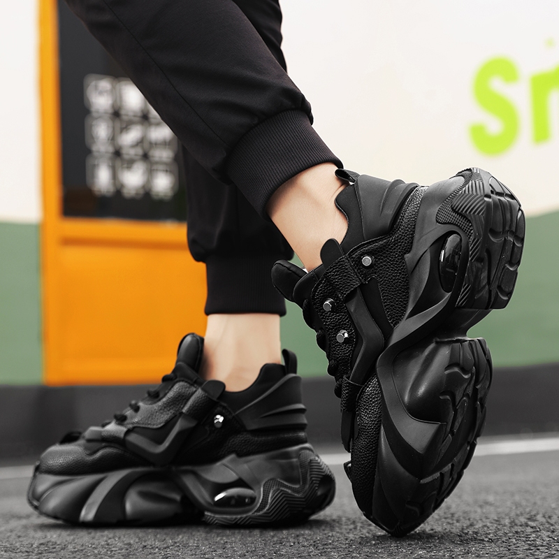 【Venous】2025 รองเท้าผ้าใบสีขาวหนาสำหรับผู้ชาย รองเท้าผ้าใบแบบเป็นกันเองสำหรับผู้ชาย รองเท้ากีฬายางสำหรับผู้ชาย