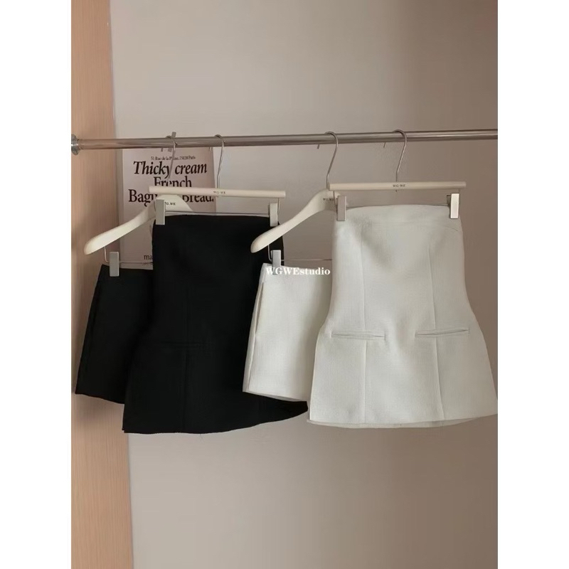 🎀Jarinya ชุดเซต 2 ชิ้น เกาะอก + กางเกงขาสั้น ผ้าทวีต