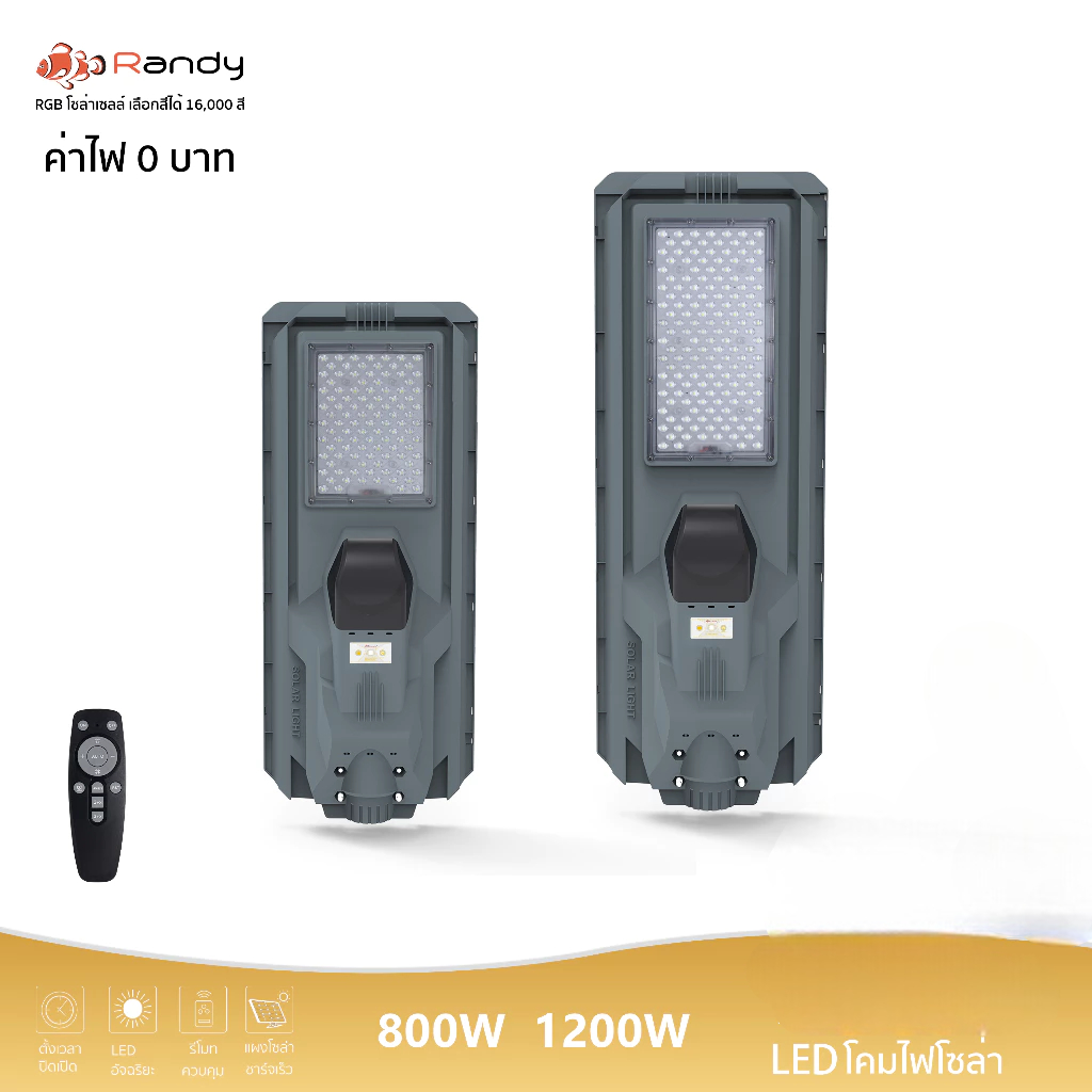 [ โค้ดลด ] ไฟถนนรุ่นใหม่Top of All in 1 รุ่น Space Light‼ "แบตเตอรี่แท้ สว่างกว้างกระจายเต็มพื้นที่