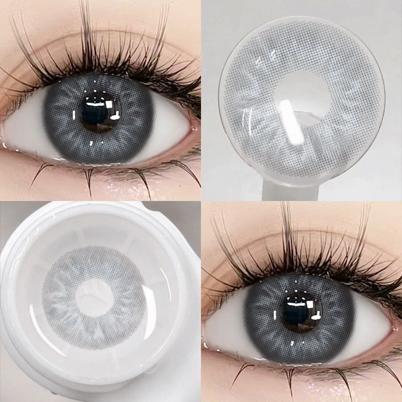 {COD}-Eyeshare Brussel Grey คอนแทคเลนส์ 14.0 มม. เลนส์สีขนาดเล็ก ใช้งานหนึ่งปี จัดส่งฟรี ความชื้น: 38%