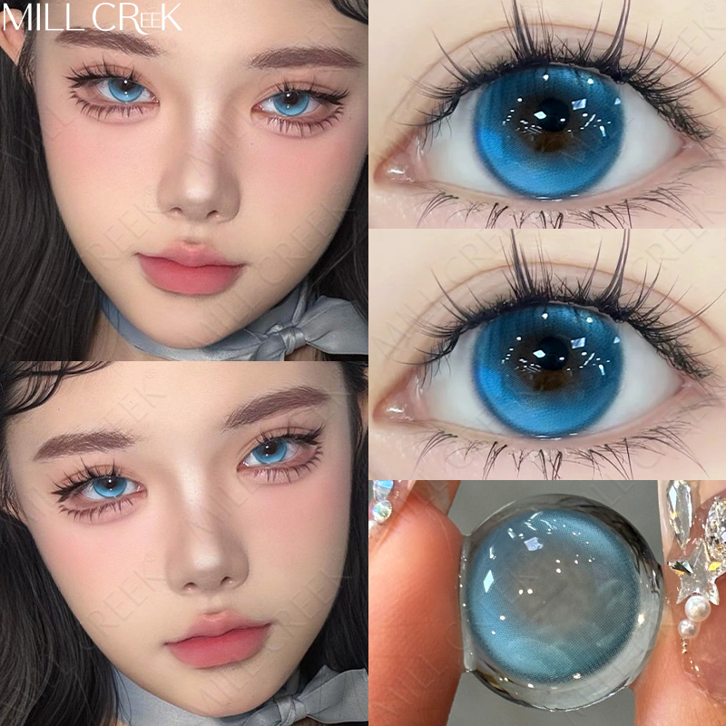 COD [จัดส่ง2-3วัน] MILL CREEK คอนแทคเลนส์ สีน้ำเงิน 14.5mm 0.00องศา 12 เดือน ใส่สบาย คอนแทคเลนส์สี