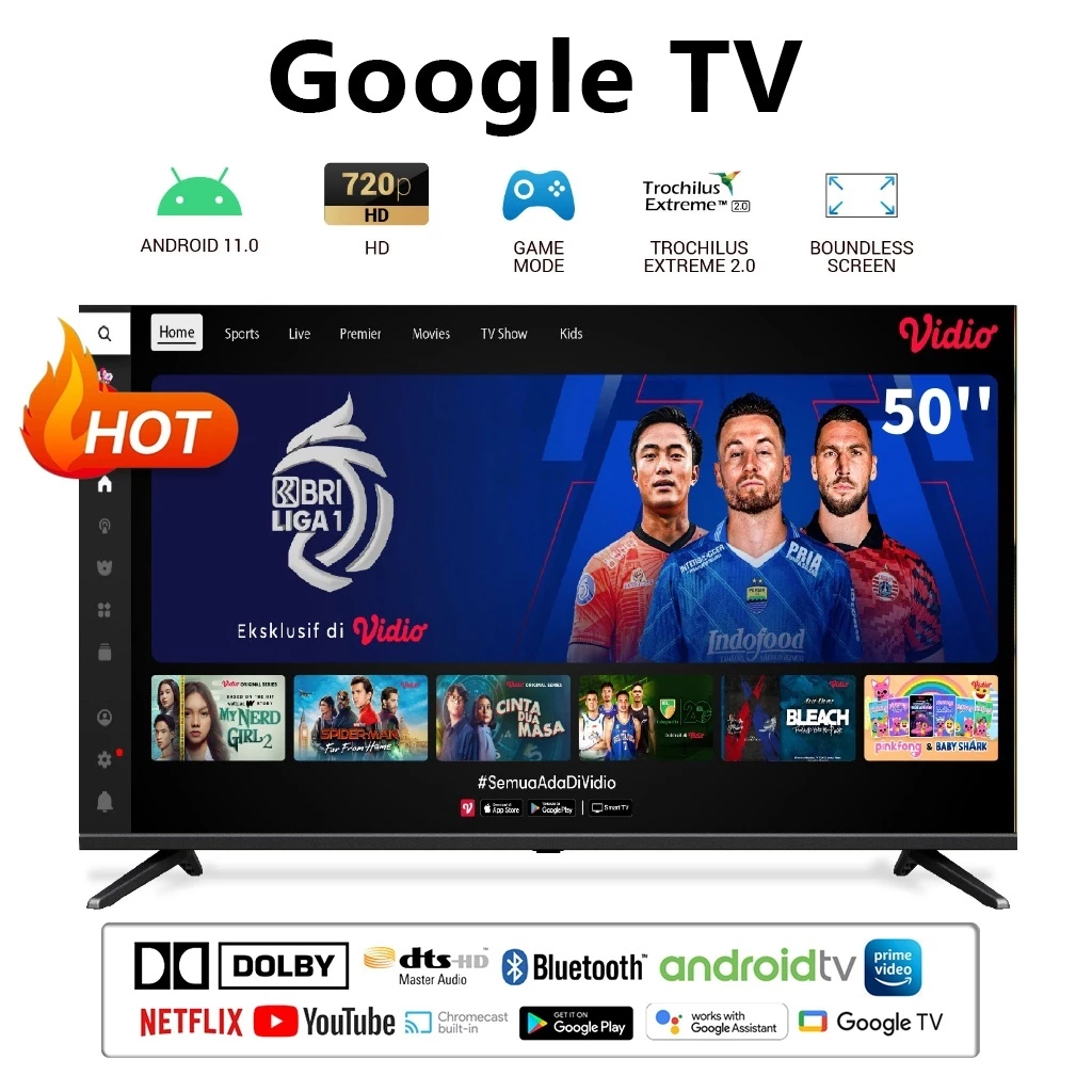 Smart TV 32/ 43/50 นิ้วทีวีดิจิตอลโทรทัศน์อัจฉริยะ 4K UHD TV โปรโมชั่นโทรทัศน์ YouTube Netflix tv กล้องวงจรปิด
