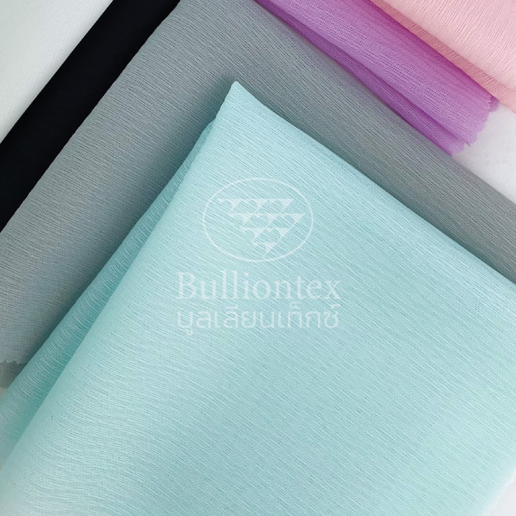 ผ้าชีฟองใยมะพร้าว Fiber Chiffon เนื้อผ้านิ่ม นุ่มลื่น บางเบา ไม่มัน ทำผ้าคลุมฮีญาบ ขนาด 1 หลา