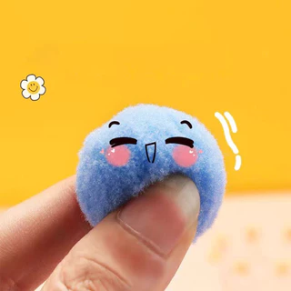 ปอมปอมคละสี 100 ชิ้น (1cm/1.5cm/2cm/2.5cm/3cm) แบบนุ่ม แฮนด์เมด เนื้อกำมะหยี่ สำหรับงาน DIY