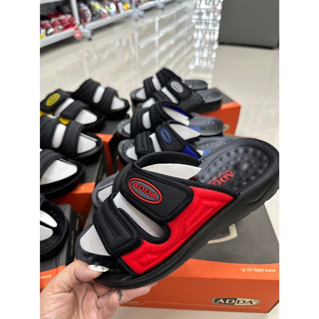 N รองเท้าแตะแบบสวมแอดด้า ADDA รุ่น 7MA03 ไซส์ 39-43 ลดจากราคาป้าย 385 สี เหลือง แดง น้ำเงิน ดำ กรม เทา