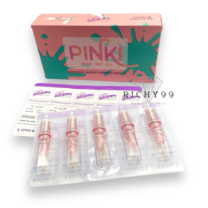Popu Pink เข็มฮอครุ่นใหม่ กล่องชมพู สำหรับสักเครื่องฮอค สักคิ้ว hairstok ออมเบย์