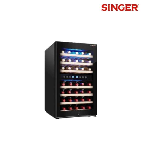 SINGER WINE COOLER ตู้แช่ไวน์ มีทั้งระบบเดียวและ2ระบบ ชั้นไม้ ขนาด12.36Q/116ขวด/127ขวด ขนาด4.24Q /45